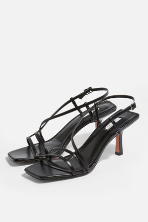 STRIPPY Black Heeled Sandals | Topshop
