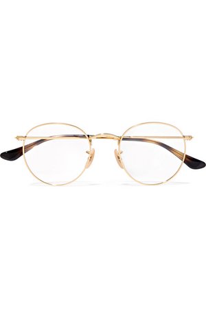 Ray-Ban | Round-frame gold-tone optical glasses | NET-A-PORTER.COM