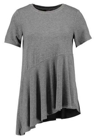 Vero Moda VMELISE - Print T-shirt - dark grey melange - Zalando.co.uk