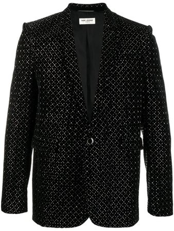 Saint Laurent stud-embellished single-breasted blazer black 632272Y525R - Farfetch