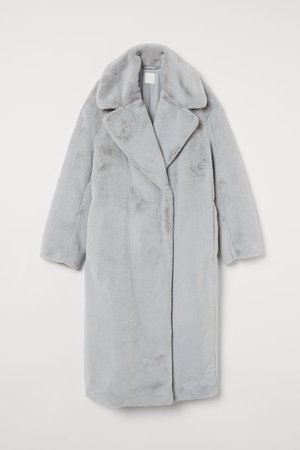 Пальто из искусственного меха - Светло-серый - Женщины | H&M RU