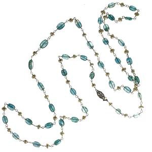Vintage necklace of high quality slightly graduated aquamarine ovals – Earthly Adornments