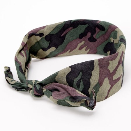 *clipped by @luci-her* Camo Print Bandana Headwrap | Claire's US