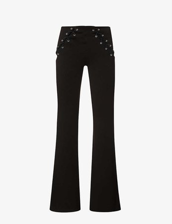MIAOU - Ryder flared high-rise stretch-woven trousers | Selfridges.com