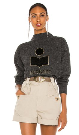 Isabel Marant Etoile Moby Sweatshirt in Anthracite | REVOLVE