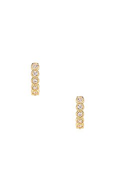 gorjana Lena Huggie Earrings in White CZ & Gold | REVOLVE