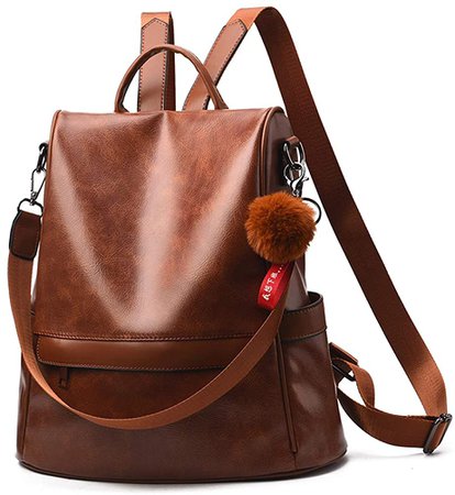 Amazon.com: Women Backpack Purse Fashion PU Leather Large Designer Travel Bag Ladies Satchel Handbags Brown: Clothing