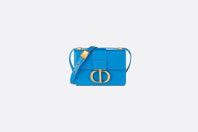 Micro 30 Montaigne Bag Bright Blue Box Calfskin | DIOR