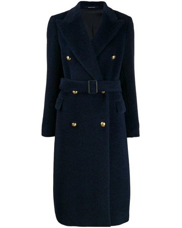 Tagliatore Wool Double Breasted Coat in Blue