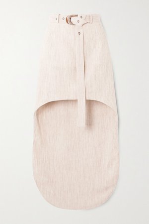 MATERIEL | Asymmetric belted woven mini skirt | NET-A-PORTER.COM