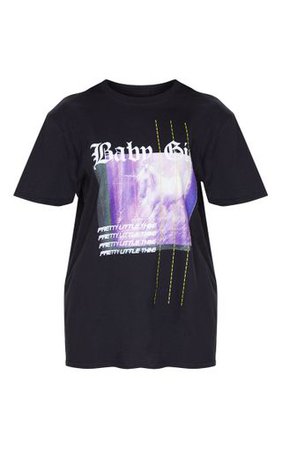PrettBlack Printed Baby Girl T Shirt | PrettyLittleThing