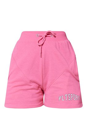 Prettylittlething Hot Pink Basketball Sweat Shorts | PrettyLittleThing USA