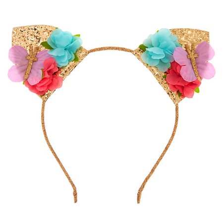 Club Floral Glitter Cat Ears Headband