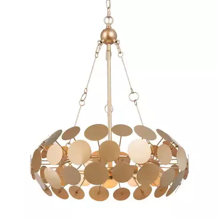 3-Light Mid-Century Modern Gold Drum Chandelier Pendant Lighting for Kitchen - 20.5" W x 25" H - Bed Bath & Beyond - 34337323