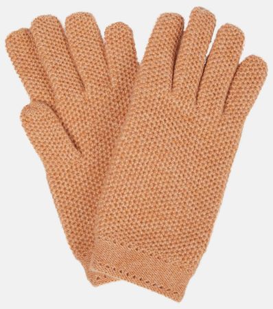 Crochet Cashmere Gloves in Orange - Loro Piana | Mytheresa