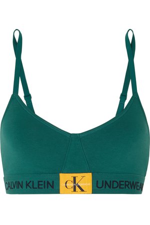 Calvin Klein Underwear | Monogram stretch-cotton jersey soft-cup triangle bra | NET-A-PORTER.COM