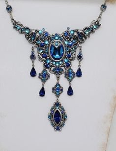 blue crystal necklace