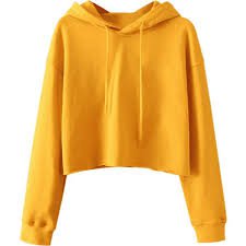 yellow cropped hoodie