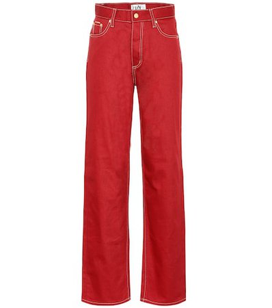 Benz Twill high-rise wide-leg jeans