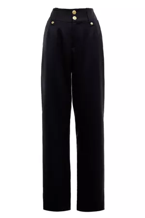 High Waisted Straight Trouser (Black Barathea) – Holland Cooper ®