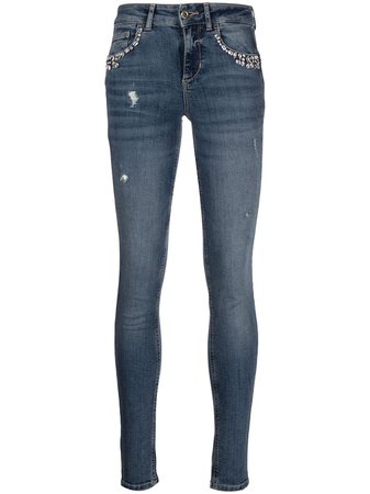 LIU JO Embellished Mid Rise Skinny Jeans - Farfetch