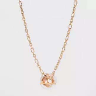 Toggle And Link Donut Ring Frontal Necklace - A New Day™ Dusty Pink : Target