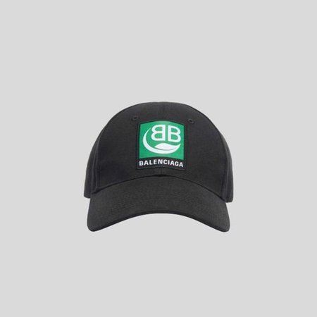 Balenciaga Green Logo Cap - Black