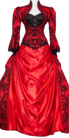 Red Baroque Damask Gown