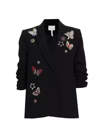 Shop Cinq à Sept Kylie Butterfly Embellished Blazer | Saks Fifth Avenue