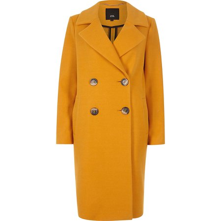 Yellow wool double breasted coat - Coats - Coats & Jackets - women