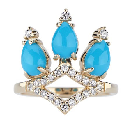 Regalo Turquoise Ring in 14k Yellow Gold by GiGi Ferranti