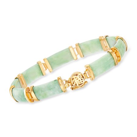 Green Jade Bar Bracelet in 18kt Gold Over Sterling | Ross-Simons