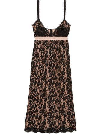 Gucci Shell Details Lace Dress 609728ZADT4 Black | Farfetch