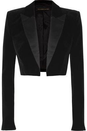 Alexandre Vauthier | Cropped satin-trimmed velvet blazer | NET-A-PORTER.COM