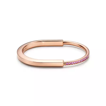 Tiffany Lock ROSÉ Edition Bangle in Rose Gold with Pink Sapphires | Tiffany & Co.