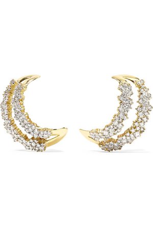Ana Khouri | Simplicity 18-karat gold diamond earrings | NET-A-PORTER.COM
