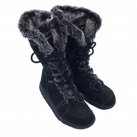 skechers fur calf length lace up boots