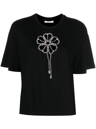 AREA crystal-embellished short-sleeve T-shirt - Farfetch
