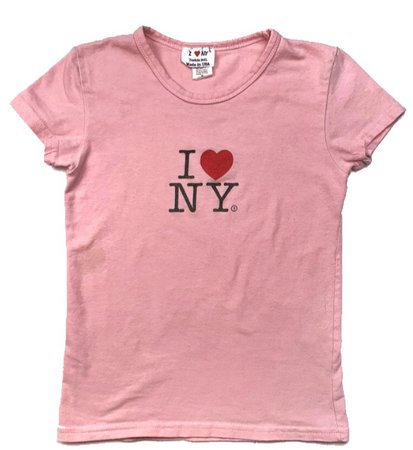 New York 90s y2k pink t shirt