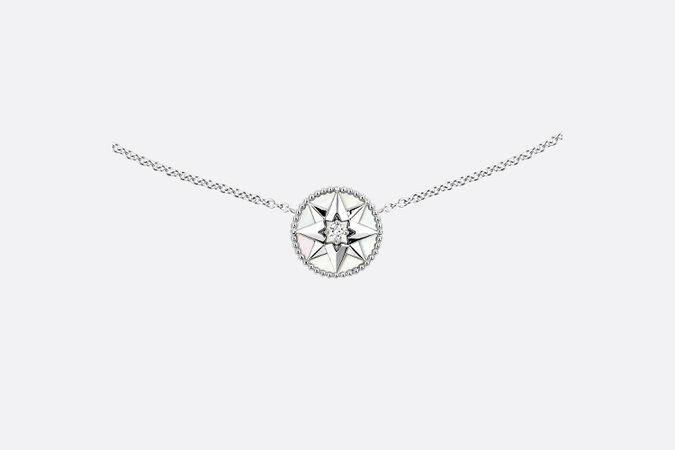 Dior, ROSE DES VENTS NECKLACE 18K White Gold, Diamond and Mother-of-pearl