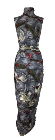 S/S 2001 Dolce & Gabbana Runway Semi-Sheer Gray Silk Ruched Dress | My Haute Wardrobe