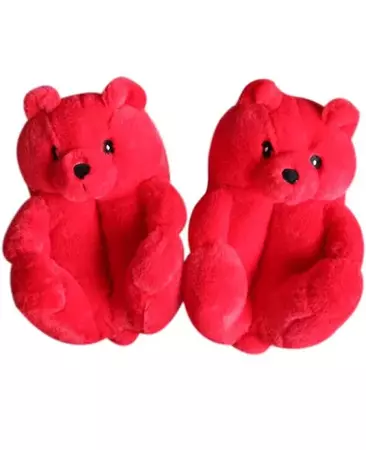 red bear slippers