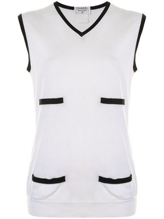 Chanel Pre-Owned 1996 V-neck Tank Top - Farfetch