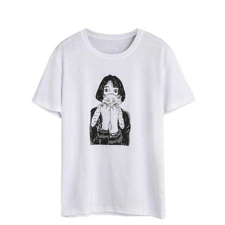 Girl and Cat Tee | Shop Minu | Korean and Aesthetic fashion