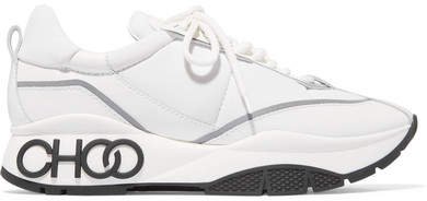 Raine Leather And Neoprene Sneakers - White