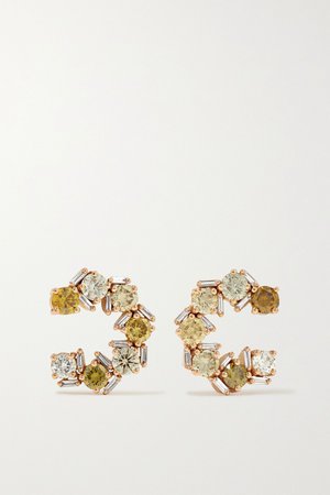 Rose gold 18-karat rose gold diamond earrings | Suzanne Kalan | NET-A-PORTER