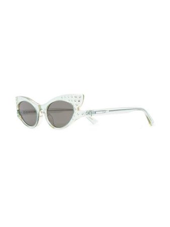 Alexander Mcqueen Eyewear Transparent Cat-Eye Sunglasses MQ0188S Green | Farfetch