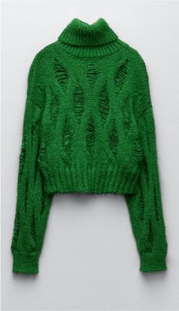 green sweater Zara