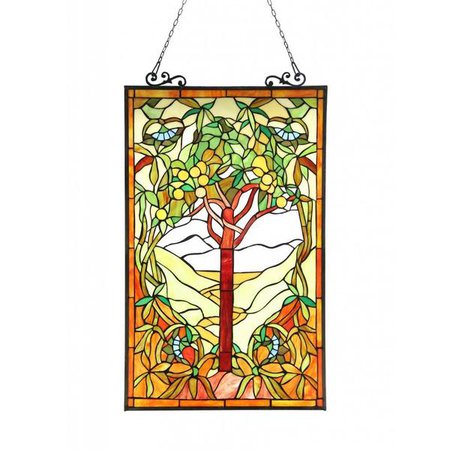 Shop Chloe Tiffany-style 'Tree of Life' Stained Glass Panel - Free Shipping Today - Overstock - 8459727