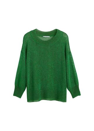 MANGO Fine-knit metallic sweater